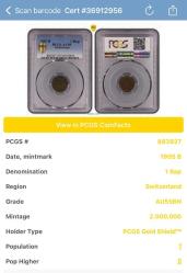 1905 B İsviçre 1 Rap – PCGS AU55BN Sertifikalı | Nadir ve Orijinal Koleksiyonluk!