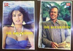 SEZEN AKSU & STEVE KANALY POSTERİ, ARKALI ÖNLÜ - SES DERGİSİ HEDİYESİ - 46 x 30 cm EBADINDA - DÖNEMİNE AİT, ORİJİNAL