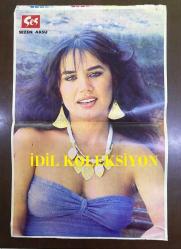 SEZEN AKSU & STEVE KANALY POSTERİ, ARKALI ÖNLÜ - SES DERGİSİ HEDİYESİ - 46 x 30 cm EBADINDA - DÖNEMİNE AİT, ORİJİNAL