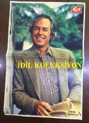 SEZEN AKSU & STEVE KANALY POSTERİ, ARKALI ÖNLÜ - SES DERGİSİ HEDİYESİ - 46 x 30 cm EBADINDA - DÖNEMİNE AİT, ORİJİNAL