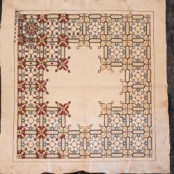 LOT.16 » ANTİKA TEKSTİL KETEN ÜZERİ ELİŞİ ÖRTÜ 75*75 EBADINDA HAFİF SARARMALAR MEVCUT