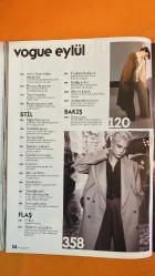 VOGUE DERGİSİ - EYLÜL 2017 - ALARA KOÇİBEY – ARZU SABANCI – BAŞAK DİZER – BURCU ESMERSOY – ESRA OFLAZ – NEBAHAT ÇEHRE – SEDA DOMANİÇ – CANAN – TOM ODELL – ŞİRİN EDİGER – VERDA ALATON – AYŞEGÜL DEMİRHAN – JULIA HAFSTROM – MCKENNA HELLAM – CHARLEE FRASER – BELLA HADID – CARA DELEVINGNE – ADWOA ABOAH – NATALIA VODIANOVA – ANTOINE ARNAULT – JULIA SHERMAN – JOAN JULIET BUCK – BURCU KARA – ZENEPA TURAN – JARED LETO – BENNY HORNE – KONCA AYKAN – NICK CAVE - İKİNCİ ŞANS: ÜNLÜLERİN GARDIROPLARI YENİDEN TASARIMCILARLA BULUŞUYOR – MODADA BÜYÜK SEZON AÇILIŞI – SANATTA KORKULARDAN ÖZGÜR DÜNYA: CANAN SERGİSİ – TOM ODELL İLE ROMANTİK SERSERİLİK – YENİ YERLİ-YABANCI DİZİ TAVSİYELERİ – BABANNE STİLİNDEN EKLEKTİK TASARIMLAR – CELINE DION’UN MODA DÖNÜŞÜ – PODYUMLARDA CİDDİYET MEVSİMİ – SOKAK MODASINDA CÜRET FORMÜLLERİ – “SÜPERMODELLER” EŞLİĞİNDE PRADA ÇEKİMİ – DİOR DOSYASI: “J'ADIOR”UN DÜNÜ VE BUGÜNÜ – SOSYAL MEDYADA AŞK VE GÖZLEMCİLİK – TÜRKİYE’DE HALI, ANTİKA VE MİMARİYİ GELECEĞE TAŞIYAN     -386 SAYFA