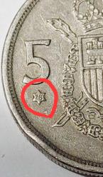 İSPANYA 5 Pesetas, 1975 ÇÇT+ 