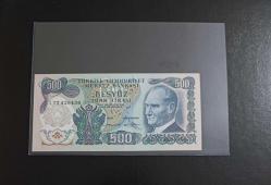 6.EMİSYON 2.TERTİP L HARFİ 500 LİRA ÇİL KONDİSYONDA