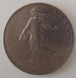 1977 FRANSA 1 FRANC ORİJİNAL MADENİ PARASI F1RR1A NADİR