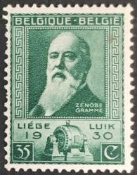 +++ BELÇİKA DİNAMONUN MUCİDİ ZENOBE GRAMME    1930    - DAMGASIZ , SARI LEKELİ