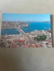 Yeni cami ve Galata köprüsü İstanbul keskin color   Kartpostal 16.5x11.5 ebatında