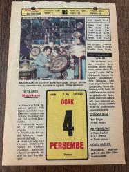 4 OCAK 1979 - TAKVİM YAPRAĞI - DOĞUM GÜNÜ HEDİYESİ - HÜRRİYET TAKVİMİ -  ÖLÜM TANRISI ROMANI - Polonya'da çeteciler, 2 treni havaya uçurdu - Hindi-Çini'nde Kızıl Vietnam birlikleriyle Fransız ve Vietnam kuvvetleri arasındaki şiddetli savaşlarda iki taraf da ağır kayıplar verdi