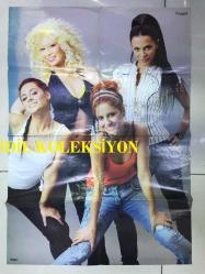 HEPSİ MÜZİK GRUBU & MURAT BOZ POSTERİ, BÜYÜK BOY -(GÜLÇİN ERGÜL, EREN BAKICI, YASEMİN YÜRÜK, CEMRE KEMER) ARKALI ÖNLÜ - 77 x 55 cm EBADINDA - DÖNEMİNE AİT, ORİJİNAL