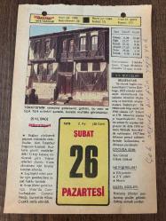 26 ŞUBAT 1979 - TAKVİM YAPRAĞI - DOĞUM GÜNÜ HEDİYESİ - HÜRRİYET TAKVİMİ -  ÖLÜM TANRISI ROMANI - Hasan Ali Yücel'in ölümü (1961) - Besteci Giriftzen Asım Bey'in ölümü (1929)