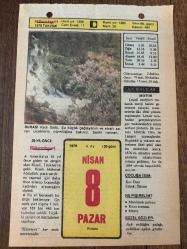 8 NİSAN 1979 - TAKVİM YAPRAĞI - DOĞUM GÜNÜ HEDİYESİ - HÜRRİYET TAKVİMİ -  ÖLÜM TANRISI ROMANI - Şer'iye mahkemelerinin lağvı (1924) - Nusretiye Camisinin ibadete açılışı (1826)