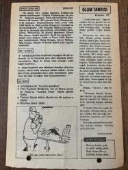 5 MAYIS 1979 - TAKVİM YAPRAĞI - DOĞUM GÜNÜ HEDİYESİ - HÜRRİYET TAKVİMİ -  ÖLÜM TANRISI ROMANI - Gümüşhane'de 