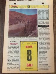 8 MAYIS 1979 - TAKVİM YAPRAĞI - DOĞUM GÜNÜ HEDİYESİ - HÜRRİYET TAKVİMİ - ÖLÜM TANRISI ROMANI - Sporcu Samim Var'ın ölümü (1976) - 2. Dünya Savaşı nın sonu (1945) - Güreşçi Çoban Mehmet'in ölümü (1969) - İnönü'nün CHP Genel Başkanlığından istifası