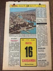 16 MAYIS 1979 - TAKVİM YAPRAĞI - DOĞUM GÜNÜ HEDİYESİ - HÜRRİYET TAKVİMİ - ÖLÜM TANRISI ROMANI - Atatürk'ün Samsun'a gitmek üzere Bandırma vapuru ile İstanbul'dan yola çıkışı (1919)