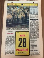 28 MAYIS 1979 - TAKVİM YAPRAĞI - DOĞUM GÜNÜ HEDİYESİ - HÜRRİYET TAKVİMİ - ÖLÜM TANRISI ROMANI - Ankara-Kayseri demiryolunun açılışı (1927) - Ayvalık'ın işgali (1919)