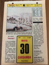 30 MAYIS 1979 - TAKVİM YAPRAĞI - DOĞUM GÜNÜ HEDİYESİ - HÜRRİYET TAKVİMİ - ÖLÜM TANRISI ROMANI - Çanakkale 