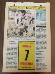 7 HAZİRAN 1979 - TAKVİM YAPRAĞI - DOĞUM GÜNÜ HEDİYESİ - HÜRRİYET TAKVİMİ - PİS BİR İŞ ROMANI - Ülkemizde modern jeoloji biliminin kurucusu Ord. Prof. Hamit Nafiz Pamir'in ölümü (1976) - Balıkesir, Dursunbey Panayırı - Sivas, Koyulhisar'da 