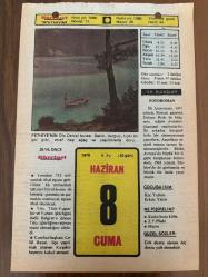 8 HAZİRAN 1979 - TAKVİM YAPRAĞI - DOĞUM GÜNÜ HEDİYESİ - HÜRRİYET TAKVİMİ - PİS BİR İŞ ROMANI - İçel'in Mut ilçesinde 