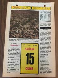 15 HAZİRAN 1979 - TAKVİM YAPRAĞI - DOĞUM GÜNÜ HEDİYESİ - HÜRRİYET TAKVİMİ - PİS BİR İŞ ROMANI - Romancı Peyami Safa'nın ölümü (1961) - Pazarola Hasan Bey'in ölümü (1926) - Darrüşafaka'nın kuruluşu (1873)