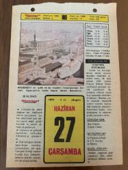 27 HAZİRAN 1979 - TAKVİM YAPRAĞI - DOĞUM GÜNÜ HEDİYESİ - HÜRRİYET TAKVİMİ - PİS BİR İŞ ROMANI - Sivas'ta 