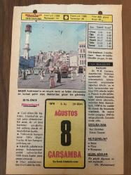 8 AĞUSTOS 1979 - TAKVİM YAPRAĞI - DOĞUM GÜNÜ HEDİYESİ - HÜRRİYET TAKVİMİ - PİS BİR İŞ ROMANI - Bitlis'in 