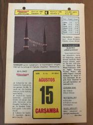 15 AĞUSTOS 1979 - TAKVİM YAPRAĞI - DOĞUM GÜNÜ HEDİYESİ - HÜRRİYET TAKVİMİ - PİS BİR İŞ ROMANI - Efes'te 