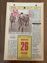 26 AĞUSTOS 1979 - TAKVİM YAPRAĞI - DOĞUM GÜNÜ HEDİYESİ - HÜRRİYET TAKVİMİ - PİS BİR İŞ ROMANI - Fenerbahçe'nin eski futbolcularından Dr. İsmet Uluğ'un ölümü (1975) - Büyük Taarruz'un başlaması (1922) - İş Bankası'nın kuruluşu (1924) - Alpaslan'ın Malazgirt Zaferi (1071)