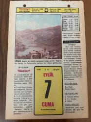 7 EYLÜL 1979 - TAKVİM YAPRAĞI - DOĞUM GÜNÜ HEDİYESİ - HÜRRİYET TAKVİMİ - PİS BİR İŞ ROMANI - Aydın ve ilçeleri Germencik'le Kuşadası'nırı, Balıkesir'in İvrindi İzmirin Torbalı; Manisa' nın Turgutlu ilçelerinin 
