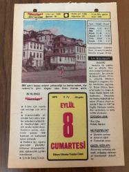 8 EYLÜL 1979 - TAKVİM YAPRAĞI - DOĞUM GÜNÜ HEDİYESİ - HÜRRİYET TAKVİMİ - PİS BİR İŞ ROMANI - Kurtuluş Günü: Balıkesir'in Buhraniye ve Havran, İzmir'in Kemalpaşa ve Selçuk ilçeleriyle Manisanın - Macaristan'da Szeget'in fethi (1526)