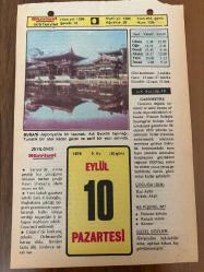 10 EYLÜL 1979 - TAKVİM YAPRAĞI - DOĞUM GÜNÜ HEDİYESİ - HÜRRİYET TAKVİMİ - PİS BİR İŞ ROMANI - Gazeteci Kemal Salih Sel'in ölümü (1975) - Yeni Haliç Köprüsü'nün açılışı (1974) - Bursa'nın Orhangazi ilçesinin 