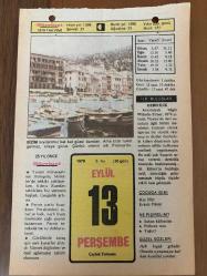 13 EYLÜL 1979 - TAKVİM YAPRAĞI - DOĞUM GÜNÜ HEDİYESİ - HÜRRİYET TAKVİMİ - PİS BİR İŞ ROMANI - Manisa'nın Soma ilçesinin 