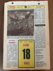 18 EYLÜL 1979 - TAKVİM YAPRAĞI - DOĞUM GÜNÜ HEDİYESİ - HÜRRİYET TAKVİMİ - PİS BİR İŞ ROMANI - Balıkesir Erdek'in Çanakkale'ye bağlı Biga ve Çan'ın İzmir-Karaburun'un 