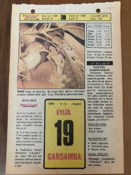 Efemera - 19 EYLÜL 1979 - TAKVİM YAPRAĞI - DOĞUM GÜNÜ HEDİYESİ - HÜRRİYET TAKVİMİ - PİS BİR İŞ ROMANI - Şampiyon alet Cahit Önel'in ölümü (1970) - Konya Şeker Fabrikası'nın açılış (1954) - Yavuz Sultan Selim'in Diyarbakır'ı fethi (1515) - kitantik - kitaLog