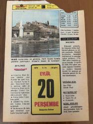 20 EYLÜL 1979 - TAKVİM YAPRAĞI - DOĞUM GÜNÜ HEDİYESİ - HÜRRİYET TAKVİMİ - PİS BİR İŞ ROMANI - Bozcaada'nın Eskişehir-Mihalıççık ve Sivrihisar'ın 