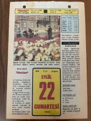 22 EYLÜL 1979 - TAKVİM YAPRAĞI - DOĞUM GÜNÜ HEDİYESİ - HÜRRİYET TAKVİMİ - PİS BİR İŞ ROMANI - Afyon'da Emirdağ'ın ve Çanakkale'de Ezine' nin 