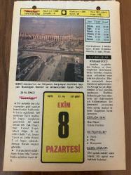 8 EKİM 1979 - TAKVİM YAPRAĞI - DOĞUM GÜNÜ HEDİYESİ - HÜRRİYET TAKVİMİ - HAREM'İN SIRRI ROMANI - İstanbul'da Çatalca'nın 