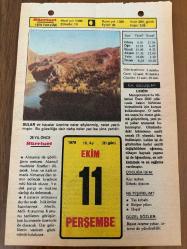 11 EKİM 1979 - TAKVİM YAPRAĞI - DOĞUM GÜNÜ HEDİYESİ - HÜRRİYET TAKVİMİ - HAREM'İN SIRRI ROMANI - Milli Selamet Partisi'nin kuruluşu (1972) - Afyon Çimento Fabrikası'nın açılışı (1957) - Mudanya Mütarekesi'nin imzalanması (1922) - Mudanya'da, 