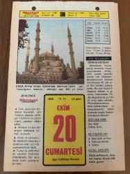 20 EKİM 1979 - TAKVİM YAPRAĞI - DOĞUM GÜNÜ HEDİYESİ - HÜRRİYET TAKVİMİ - HAREM'İN SIRRI ROMANI - Kastamonu Şeker Fabrikası'nın açılışı (1962) - Fransızların Anadolu'dan çekilişi (1921) - Navarin'de Türk donanmasının baskına uğraması (1827)