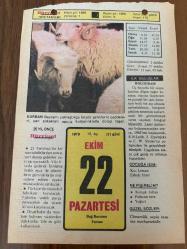 22 EKİM 1979 - TAKVİM YAPRAĞI - DOĞUM GÜNÜ HEDİYESİ - HÜRRİYET TAKVİMİ - HAREM'İN SIRRI ROMANI - Viyana elçimiz Daniş Tunagil'in silahlı kişilerce öldürülüşü (1975) - Kars'ın Digor ilçesinin 