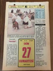 27 EKİM 1979 - TAKVİM YAPRAĞI - DOĞUM GÜNÜ HEDİYESİ - HÜRRİYET TAKVİMİ - HAREM'İN SIRRI ROMANI - Balkan Misakı'nın kabulü (1932) - Napolyon'un Berlin'e girişi (1806)