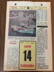14 KASIM 1979 - TAKVİM YAPRAĞI - DOĞUM GÜNÜ HEDİYESİ - HÜRRİYET TAKVİMİ - HAREM'İN SIRRI ROMANI - Istanbul tımarhanesinin Bakırköy'e nakli - Alemdar Mustafa Paşa'nın ölümü (1808)