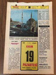 19 KASIM 1979 - TAKVİM YAPRAĞI - DOĞUM GÜNÜ HEDİYESİ - HÜRRİYET TAKVİMİ - HAREM'İN SIRRI ROMANI - İstanbul Radyosu'nun hizmete girişi (1949) - Atatürk'ün cenazesinin İstanbul'dan Ankara' ya götürülmesi (1938)