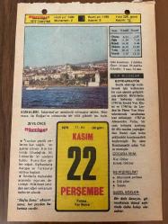 22 KASIM 1979 - TAKVİM YAPRAĞI - DOĞUM GÜNÜ HEDİYESİ - HÜRRİYET TAKVİMİ - HAREM'İN SIRRI ROMANI - Amerika Cumhurbaşkanı Kennedy'nin katli - Aşık Paşa'nın ölümü (1332)