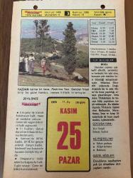 25 KASIM 1979 - TAKVİM YAPRAĞI - DOĞUM GÜNÜ HEDİYESİ - HÜRRİYET TAKVİMİ - HAREM'İN SIRRI ROMANI - Edirne'nin 