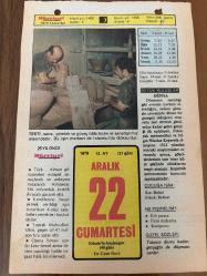 22 ARALIK 1979 - TAKVİM YAPRAĞI - DOĞUM GÜNÜ HEDİYESİ - HÜRRİYET TAKVİMİ - HAREM'İN SIRRI ROMANI - 3. Murat'ın tahta çıkışı - Yedi yıl süren sıkı yönetimin İstanbul'dan kalkışı