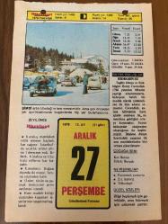 27 ARALIK 1979 - TAKVİM YAPRAĞI - DOĞUM GÜNÜ HEDİYESİ - HÜRRİYET TAKVİMİ - HAREM'İN SIRRI ROMANI - Ankara'da 