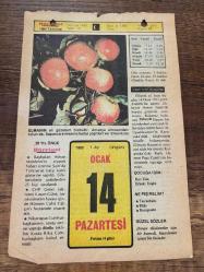 14 OCAK 1980 - TAKVİM YAPRAĞI - DOĞUM GÜNÜ HEDİYESİ - HÜRRİYET TAKVİMİ - HAREM'İN SIRRI ROMANI - Türk-İş Genel Başkanı Seyfi Demirsoy'un ölümü - Milli Mücadele kahramanlarından Orgeneral Asım Gündüz'ün ölümü (1970) - Atatürk'ün annesi Zübeyde hanımın ölümü (1923)