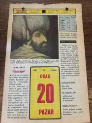 20 OCAK 1980 - TAKVİM YAPRAĞI - DOĞUM GÜNÜ HEDİYESİ - HÜRRİYET TAKVİMİ - HAREM'İN SIRRI ROMANI - İlk Anayasa'mızın kabulü (1921) - Midilli kruvazörünün batışı (1918) - Darülaceze'nin kuruluşu (1895)