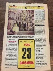 23 OCAK 1980 - TAKVİM YAPRAĞI - DOĞUM GÜNÜ HEDİYESİ - HÜRRİYET TAKVİMİ - HAREM'İN SIRRI ROMANI - Diyarbakır'da 