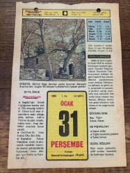 31 OCAK 1980 - TAKVİM YAPRAĞI - DOĞUM GÜNÜ HEDİYESİ - HÜRRİYET TAKVİMİ - HAREM'İN SIRRI ROMANI - Türk Maarif Cemiyeti'nin kuruluşu (1928) - Romancı Recaizade Ekrem'in ölümü (1914) - Türkiye'de ilk matbaanın kuruluşu (1729)